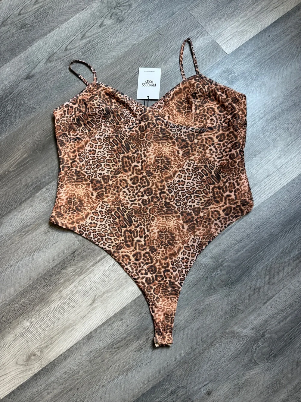 Princess Polly Elixia Bodysuit Leopard Curve NEW US 18 Plus